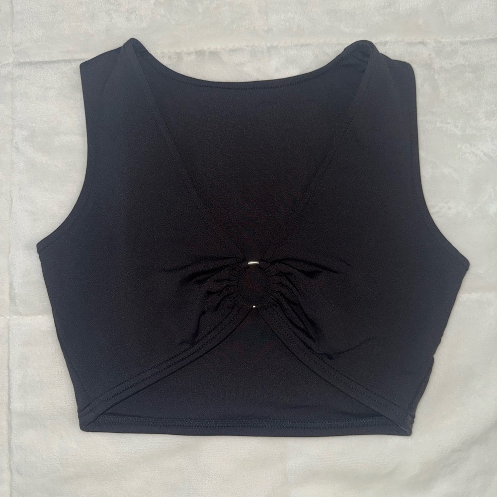 Black Sleeveless Crop Top